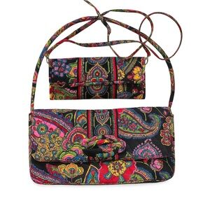 VERA BRADLEY Symphony in Hue Retired Pattern Quilted Bag & Wallet‎ Set LIKE NEW